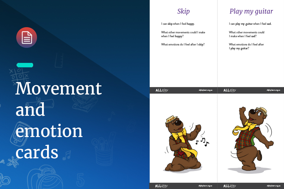 An image of Movement and emotion cards resource