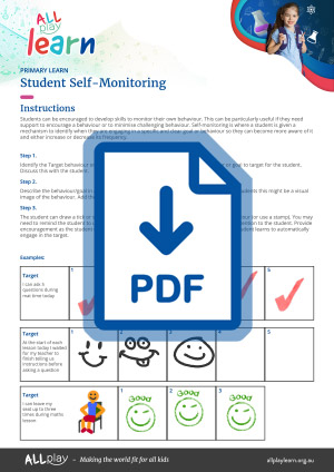Link to AllPlay Learn's Primary Student Self-Monitoring resource
