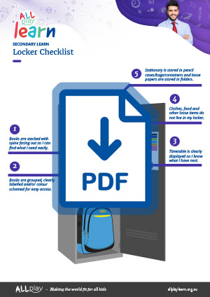 Link to AllPlay Learn's Locker Checklist PDF resource for secondary school