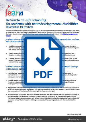 secondary teacher return