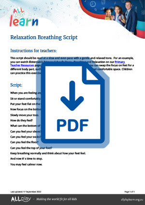 AllPlay Learn relaxation breathing script instructions for teachers thumbnail