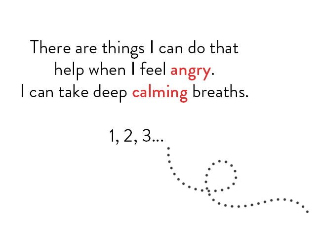 There are things I can do that help whwen I feel angry. I can take deep calming breaths.